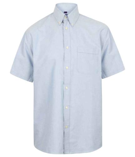 Henbury S/S Classic Oxford Shirt - Blue - 3XL